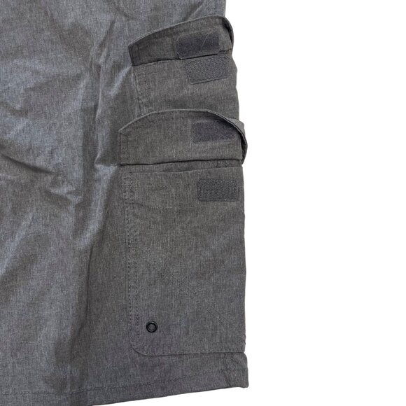 Iron Co Mens 38 Gray Cargo Shorts Zip Pockets Utility Belt Outdoor Summer Wear - Picture 8 of 15